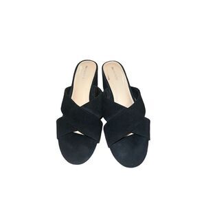 ✨206 Collective Womens Naomi Cross Band Black Heeled Sandals Sz 8 Shoes✨